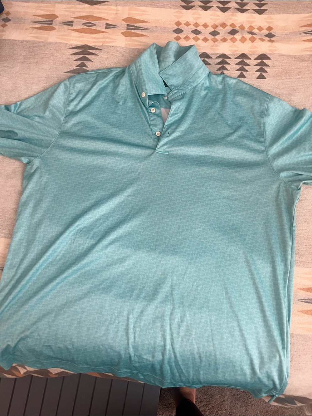Source Unknown Aqua Green Men's Polo Shirt